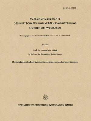 cover image of Die phylogenetischen Symmetrieveränderungen bei den Seeigeln